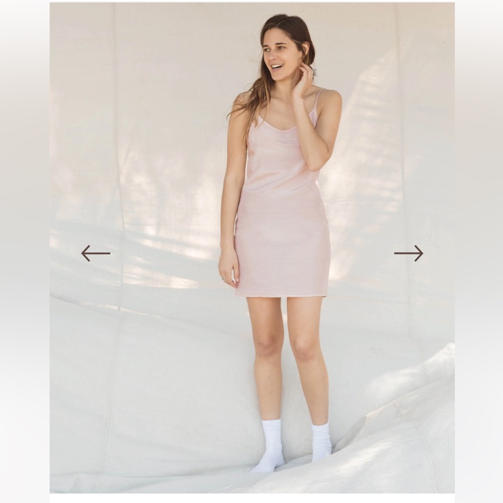 Christy Dawn. The Flora Slip (Short). Blush. L.